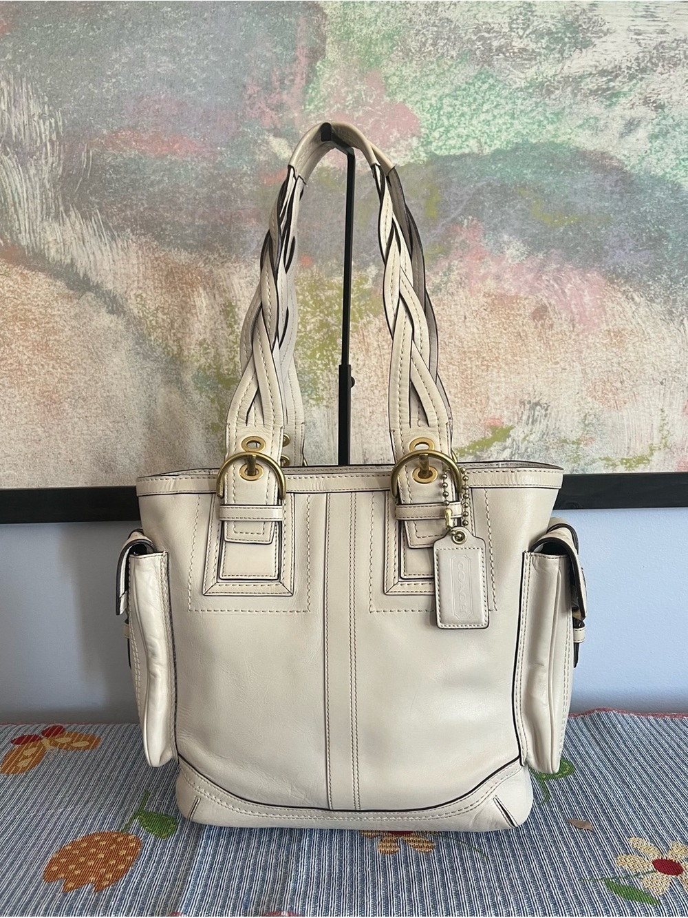 Vintage 2006 Coach Soho Mia Braided Leather Tote Style 10049
